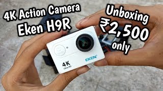 Eken H9R Unboxing amp Features Hindi  4K Budget Action Camera ₹2500 Only [upl. by Kendre]