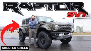 2024 Ford Bronco Raptor Shelter Green Is Fords New Green Cool Or Is It [upl. by Anitsud]