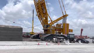 The Big Crane Moving at SpaceX Starbase Launch Site Boca Chica TX [upl. by Ateuqirne75]