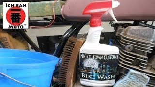 How to Wash a custom Cafe Racer motorcycle by Ichiban Moto [upl. by Ahsiuqram]