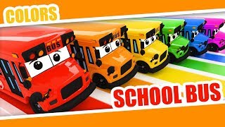 Learn Colors with Bus with Kids  Color Rainbow  School Bus Colors [upl. by Eybbob243]