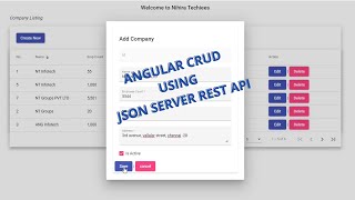 Angular crud using JSON server rest API with reactive forms  material UI design  angular 14 [upl. by Decrem309]