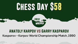 Anatoly Karpov vs Garry Kasparov  Kasparov  Karpov World Championship Match 1990 [upl. by Ithsav]