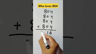 Who loves addition 804💞💯shortvideo mathtricks howtosolvemathspuzzles [upl. by Knapp446]