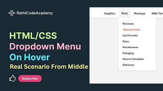 CSS Dropdown Menu on Hover  Real Scenario 1245  HTMLCSS Tutorials in Hindi  RathiCodeAcademy [upl. by Oza]