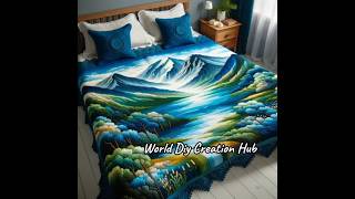 Worlds Best Woolen Bed Sheet Decoration Ideas  Creative Knitting Designs  DIY Home Decorshorts [upl. by Nylatsyrk99]