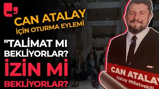 quotTalimat mı bekliyorlar İzin mi bekliyorlar Çağlayan Adliyesinde Can Atalay için oturma eylemi [upl. by Ahsenad]