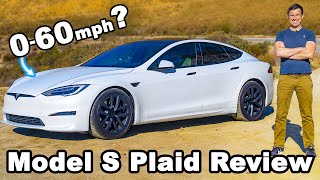 Tesla Model S Plaid review  what will it do 060mph [upl. by Ahearn]