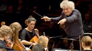 In rehearsal Simon Rattle conducts 6 Berlin school orchestras [upl. by Novia520]