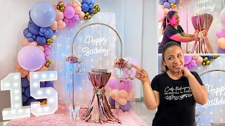 Como hacer un Arco de Globos  Decoración 15 años PASO A PASO [upl. by Matti470]