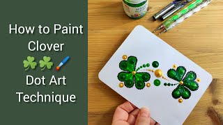 How to Paint Clover  Shamrock Beginner Acrylic Painting Full Tutorial  St Patricks Day [upl. by Smail]