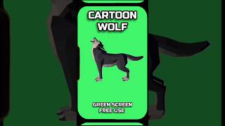 CARTOON WOLF footage animation GREEN SCREEN video [upl. by Yenot]