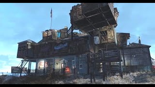 Fallout 4 Spectacle Island Settlement Tour NO MODS  Destroyed House Rebuild and Rooftop Bar  PS5 [upl. by Eilagam]