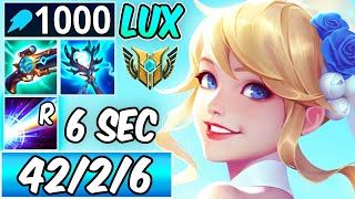 42 KILLS LUX ULT EVERY 6 SECONDS NEW ITEMS  SEASON 14 LUX BEST BUILD 1000 AP  League of Legends [upl. by Dewain]