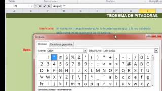 Teorema de Pitagoras en Excel [upl. by Johnsten]