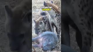 Baby hippo attacked by 3 hyenas wildlife wildlifefight wildanimals animals [upl. by Euginomod509]