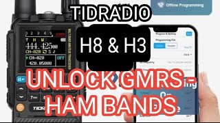 TIDRADIO  H3 amp H8 Unlock to GMRS or HAM BANDS [upl. by Brunell]