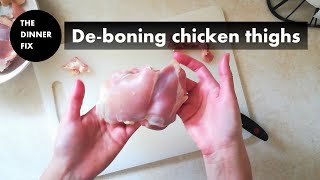 Cooking 101 How to debone chicken thighs [upl. by Edgard]