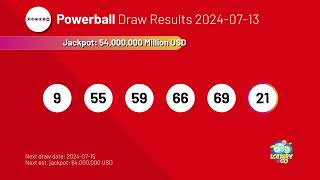 20240713 Powerball Lottery Results amp Winning Numbers [upl. by Yraeg]