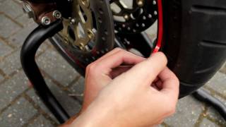 Rimstriping with Applicator Motor Sticker Easy Installation Video  Motorstickercom [upl. by Now]