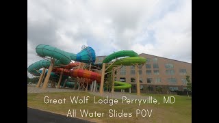 Great Wolf Lodge Perryville MD  All Water Slides POV [upl. by Alyda219]