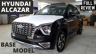 2021 Hyundai Alcazar Prestige BASE Model 7 Seater SUV Review  OnRoad Price Interiors Features [upl. by Ecnerol]