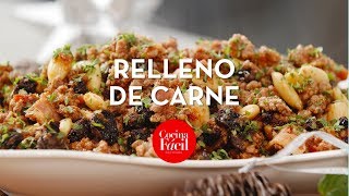 ¿Cómo hacer relleno de carne molida para pavo receta navideña  Cocina Fácil [upl. by Dranyam664]