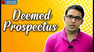 Deemed Prospectus explained by Advocate Sanyog Vyas [upl. by Shaughn]