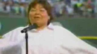 Roseanne Barr Sings National Anthem Beautifully [upl. by Maurreen]