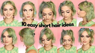 10 EASY HAIRSTYLES FOR SHORT HAIR  Sophie Hannah [upl. by Arvy8]