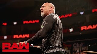 Goldberg returns to battle Dolph Ziggler at SummerSlam Raw Aug 5 2019 [upl. by Attenwad417]