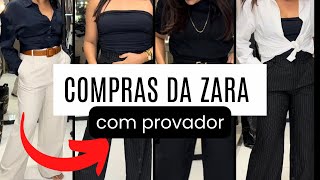 COMPRINHAS DE LOOKS elegantes da ZARA  calças e camisas  Tendência  provador da zara [upl. by Firehs]