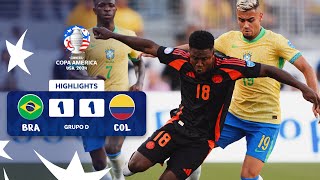 BRASIL 11 COLOMBIA  HIGHLIGHTS  CONMEBOL COPA AMÉRICA USA 2024™ [upl. by Engeddi728]