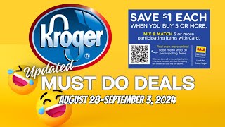 MONEYMAKER Kroger UPDATED Must Do Deals for 82893  Mega Sale Weekly Digitals amp MORE [upl. by Jenkel198]