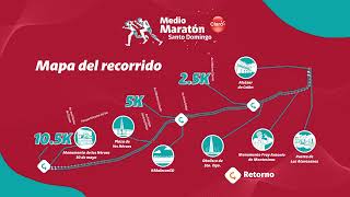 Claro RD  Mapa del Recorrido Medio Maratón Santo Domingo 2024 [upl. by Ihcehcu364]