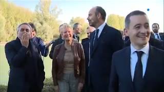 Canal SeineNord  visite dEdouard Philippe à AubencheulauBac [upl. by Hctud]