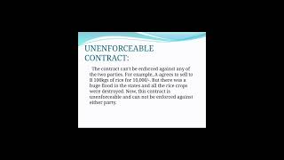 Unenforceable Contract Meaning  education [upl. by Ramar148]