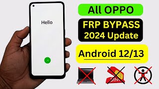 All Oppo FRP Bypass Android 1213 Without Pc 2024 New Security Update  Oppo Google Account Bypass [upl. by Ardath]