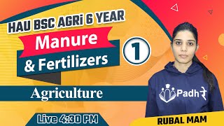 Manure and Fertilizer Lecture  bsc agriculture 6 Year lecture  Hau Exam 2022  Hau Admission 2022 [upl. by Anabahs365]