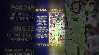 Pakistan vs England World Cup Final 1992 Match Summary  shorts cricket  Cric Link [upl. by Adamina]