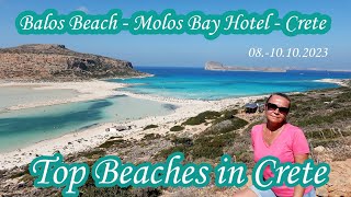 Top Beaches in Crete  Balos Beach  Gramvousa Island  Molos Bay Hotel Kissamos  part 3 102023 [upl. by Kho]