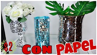 DIY Jarrones Decorativos de Vidrio y Espejo del dollar tree Candelabros GLAM [upl. by Kafka]