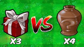 3 Red Boxes Vs 4 Vase Random Zombies  Who will win  PvZ Hybrid Challenge [upl. by Mot]