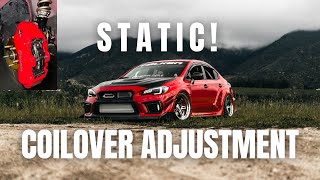 Coilover Adjustment Static Fitment BCRacing Swift Springs Subaru Wrx [upl. by Woodhead]