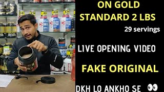 On gold standard 100 whey 2lbs unboxing  on gold standard fake VS original  whey protein uses [upl. by Dorrej306]