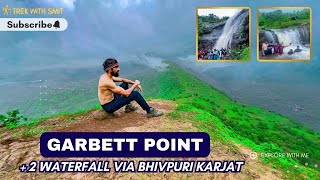 ⛰️ Garbett Plateau Point amp 2 Waterfall 🌊 via Bhivpuri Karjat amp Matheran Route Best Monsoon Trek🚶‍♂️ [upl. by Erminia]