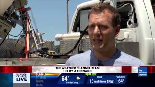 Weather Channels Mike Bettes and the Tornado Team Crew Hit in Oklahoma [upl. by Jarib141]