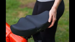 X Wing NewAge Noseless Bike Seat for Men amp Women Extra Padding amp Wide for Stationary Peloton Bike [upl. by Aray38]