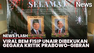 Pasang Karangan Bunga Satire untuk PrabowoGibran BEM Fisip Unair Dibekukan [upl. by Lemal]