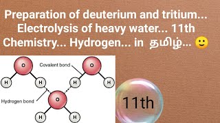 Preparation of deuterium and tritium 11th chemistry hydrogen in tamil🙂 [upl. by Yehsa]